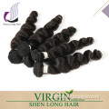 Best quality cheap Wholesale shenlong loose curl , virgin brazilian hair bundles , unprocessed loose body wave hair weaving